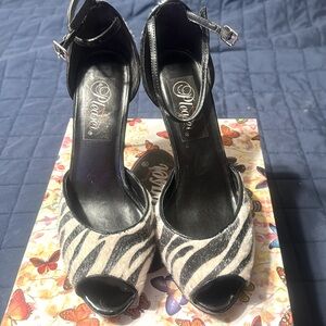 Zebra high heel shoes